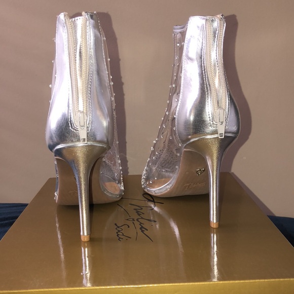 INC silver clear rhinestone booties - Picture 4 of 6